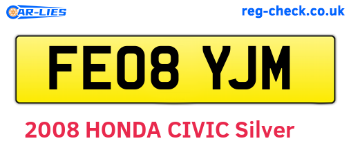 FE08YJM are the vehicle registration plates.