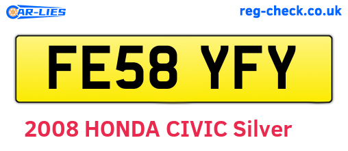 FE58YFY are the vehicle registration plates.
