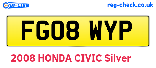 FG08WYP are the vehicle registration plates.