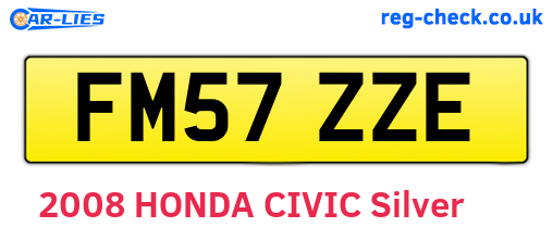 FM57ZZE are the vehicle registration plates.