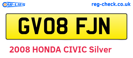 GV08FJN are the vehicle registration plates.