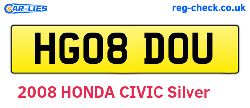 HG08DOU are the vehicle registration plates.