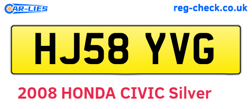 HJ58YVG are the vehicle registration plates.