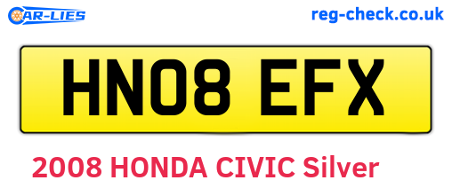 HN08EFX are the vehicle registration plates.
