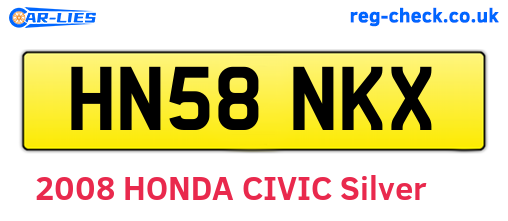 HN58NKX are the vehicle registration plates.