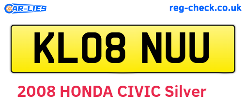 KL08NUU are the vehicle registration plates.