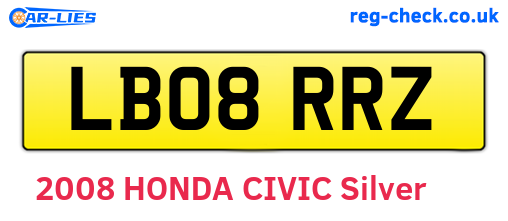 LB08RRZ are the vehicle registration plates.