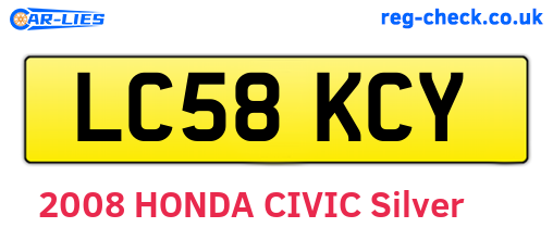 LC58KCY are the vehicle registration plates.