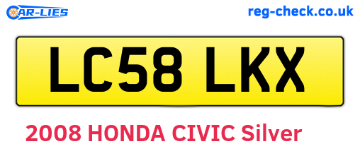 LC58LKX are the vehicle registration plates.