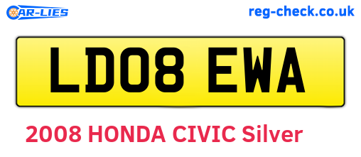 LD08EWA are the vehicle registration plates.
