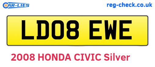 LD08EWE are the vehicle registration plates.