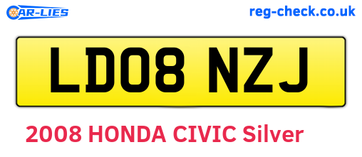 LD08NZJ are the vehicle registration plates.