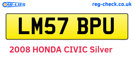 LM57BPU are the vehicle registration plates.