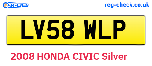 LV58WLP are the vehicle registration plates.
