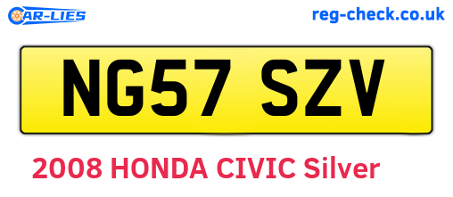 NG57SZV are the vehicle registration plates.