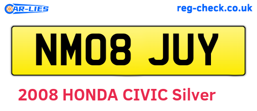 NM08JUY are the vehicle registration plates.