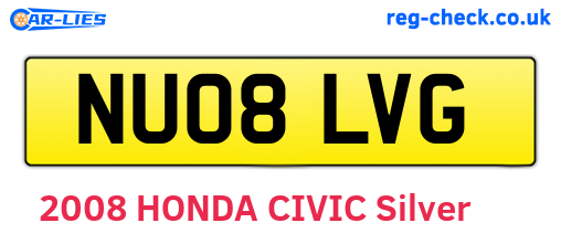 NU08LVG are the vehicle registration plates.