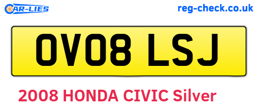 OV08LSJ are the vehicle registration plates.