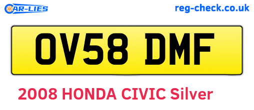 OV58DMF are the vehicle registration plates.