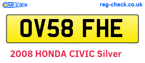 OV58FHE are the vehicle registration plates.