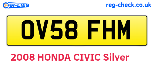 OV58FHM are the vehicle registration plates.