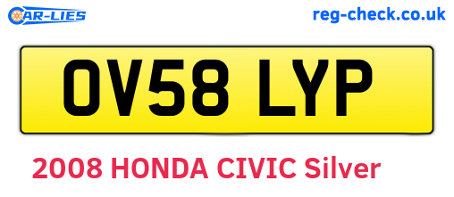 OV58LYP are the vehicle registration plates.