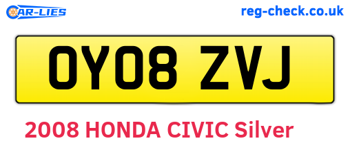 OY08ZVJ are the vehicle registration plates.