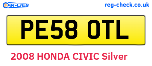 PE58OTL are the vehicle registration plates.