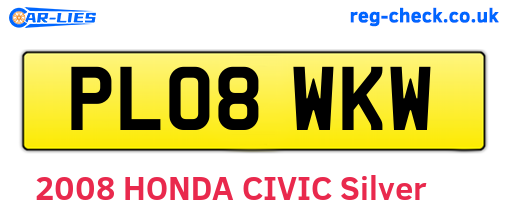 PL08WKW are the vehicle registration plates.