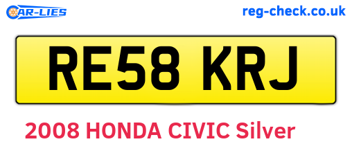 RE58KRJ are the vehicle registration plates.
