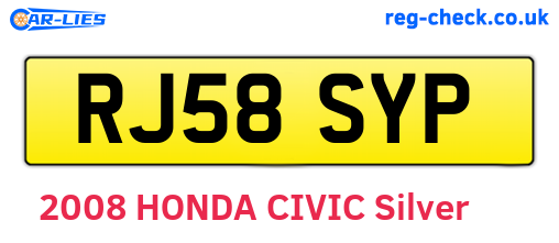 RJ58SYP are the vehicle registration plates.