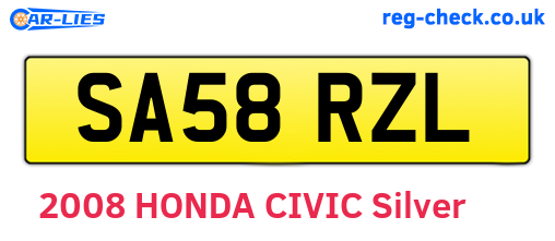 SA58RZL are the vehicle registration plates.