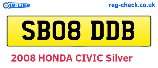SB08DDB are the vehicle registration plates.