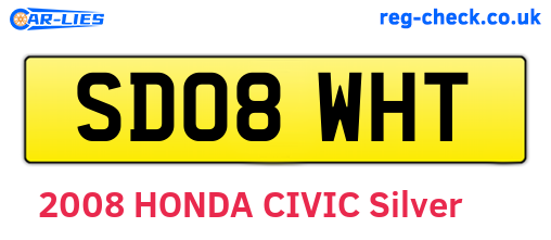 SD08WHT are the vehicle registration plates.