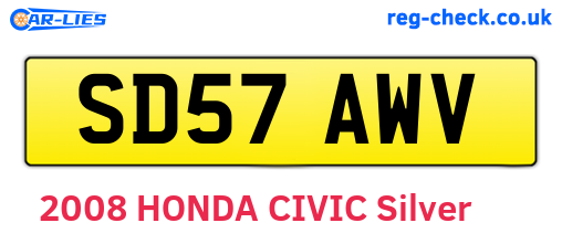 SD57AWV are the vehicle registration plates.