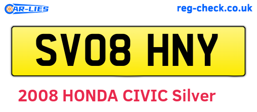 SV08HNY are the vehicle registration plates.
