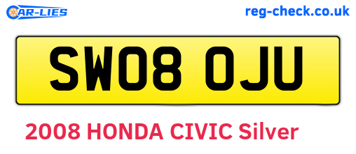 SW08OJU are the vehicle registration plates.