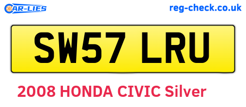 SW57LRU are the vehicle registration plates.