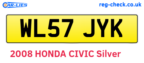 WL57JYK are the vehicle registration plates.