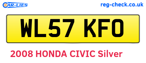 WL57KFO are the vehicle registration plates.