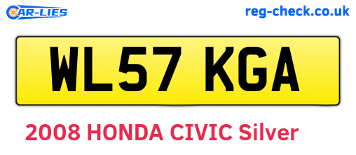 WL57KGA are the vehicle registration plates.