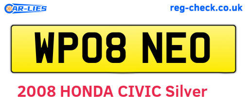 WP08NEO are the vehicle registration plates.