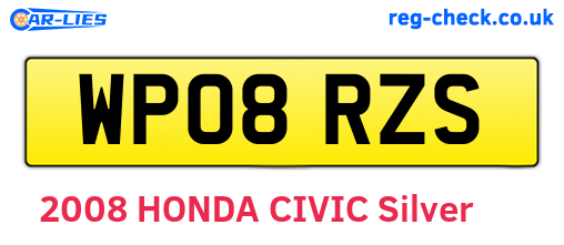 WP08RZS are the vehicle registration plates.
