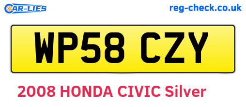 WP58CZY are the vehicle registration plates.