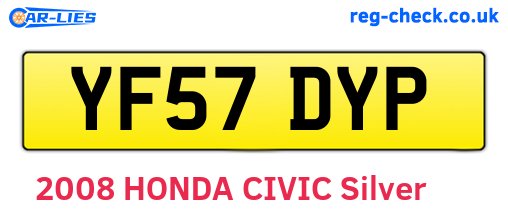 YF57DYP are the vehicle registration plates.
