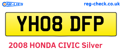 YH08DFP are the vehicle registration plates.