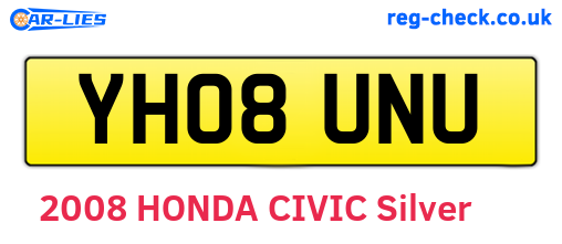 YH08UNU are the vehicle registration plates.