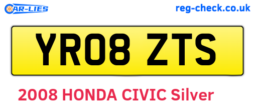 YR08ZTS are the vehicle registration plates.