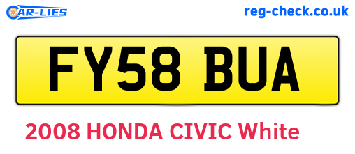 FY58BUA are the vehicle registration plates.