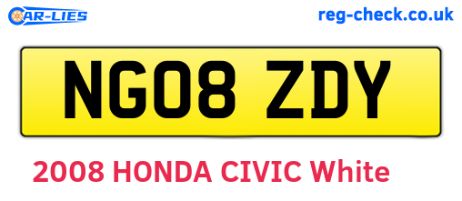 NG08ZDY are the vehicle registration plates.